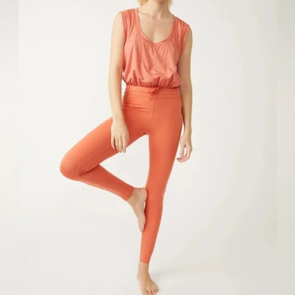 FP Free People Movement Jumpsuit "Off to the Races" in Apricot MEDIUM - Picture 1 of 7